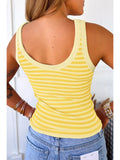 Yellow Stripe Ribbed Knit Tank