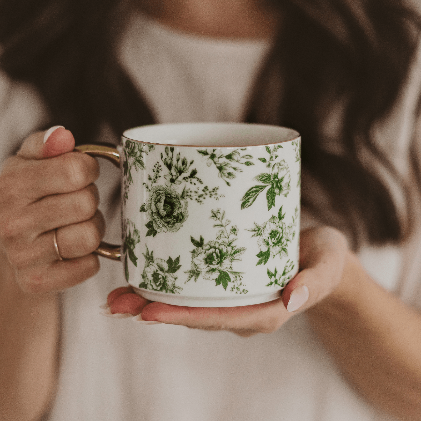 Green Delft 14oz Coffee Mug - Home Decor & Gifts