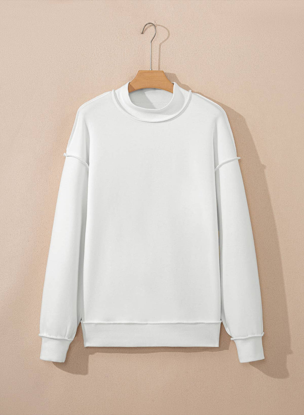 Oversized Reversible Mock Neck Sweatshirt