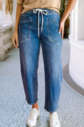 Drawstring Barrel Jeans