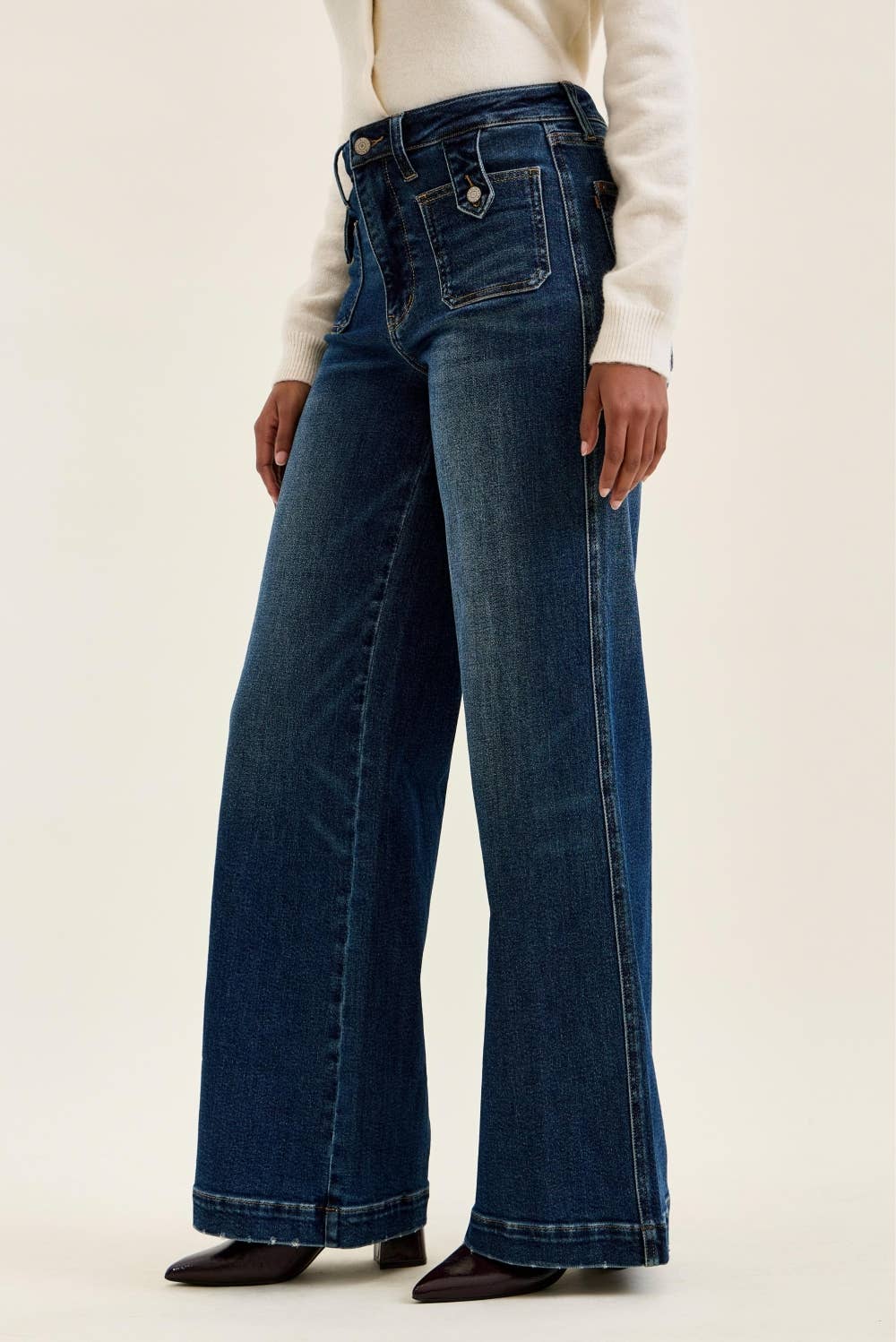Judy Blue Lux High Waisted Retro Wide w/ Front Tab Closure