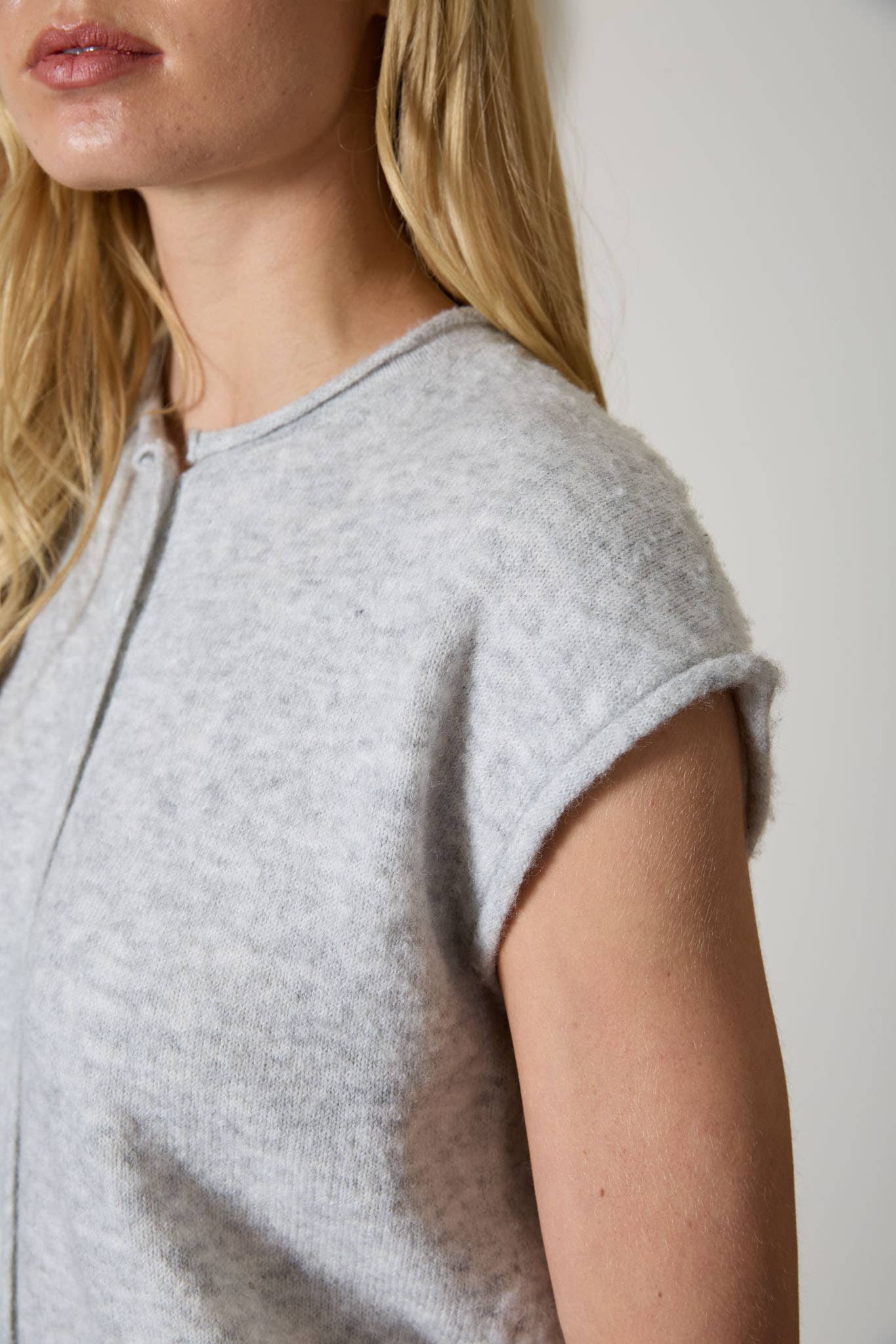 Raw Edge Sleeveless Lightweight Cardigan