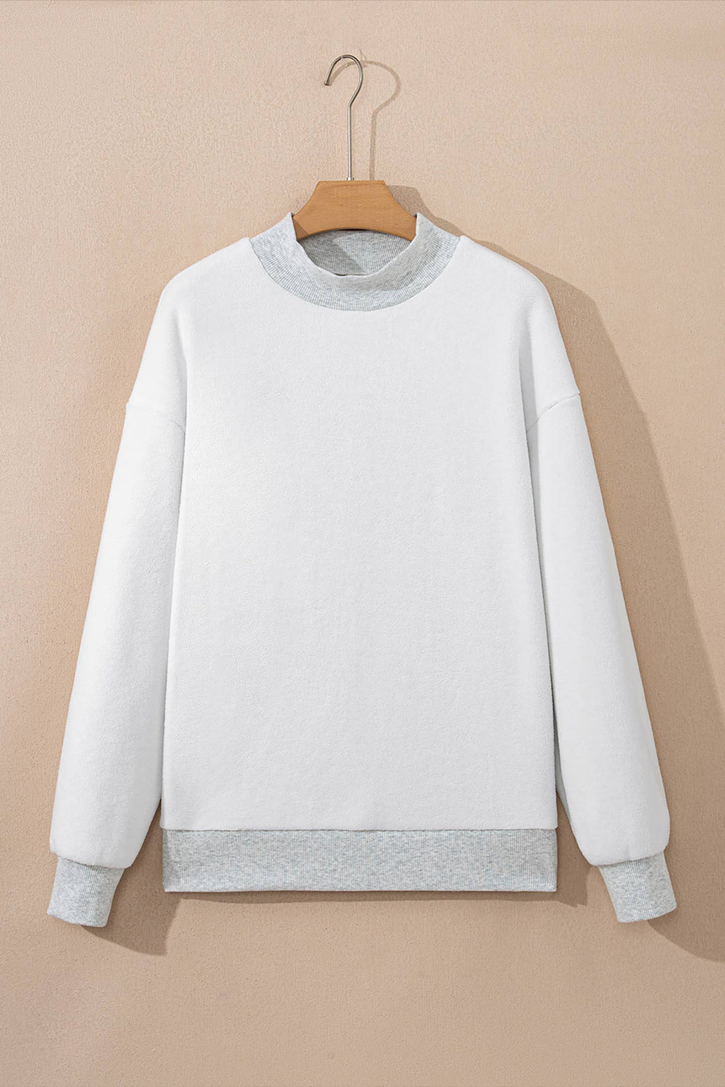 Oversized Reversible Mock Neck Sweatshirt