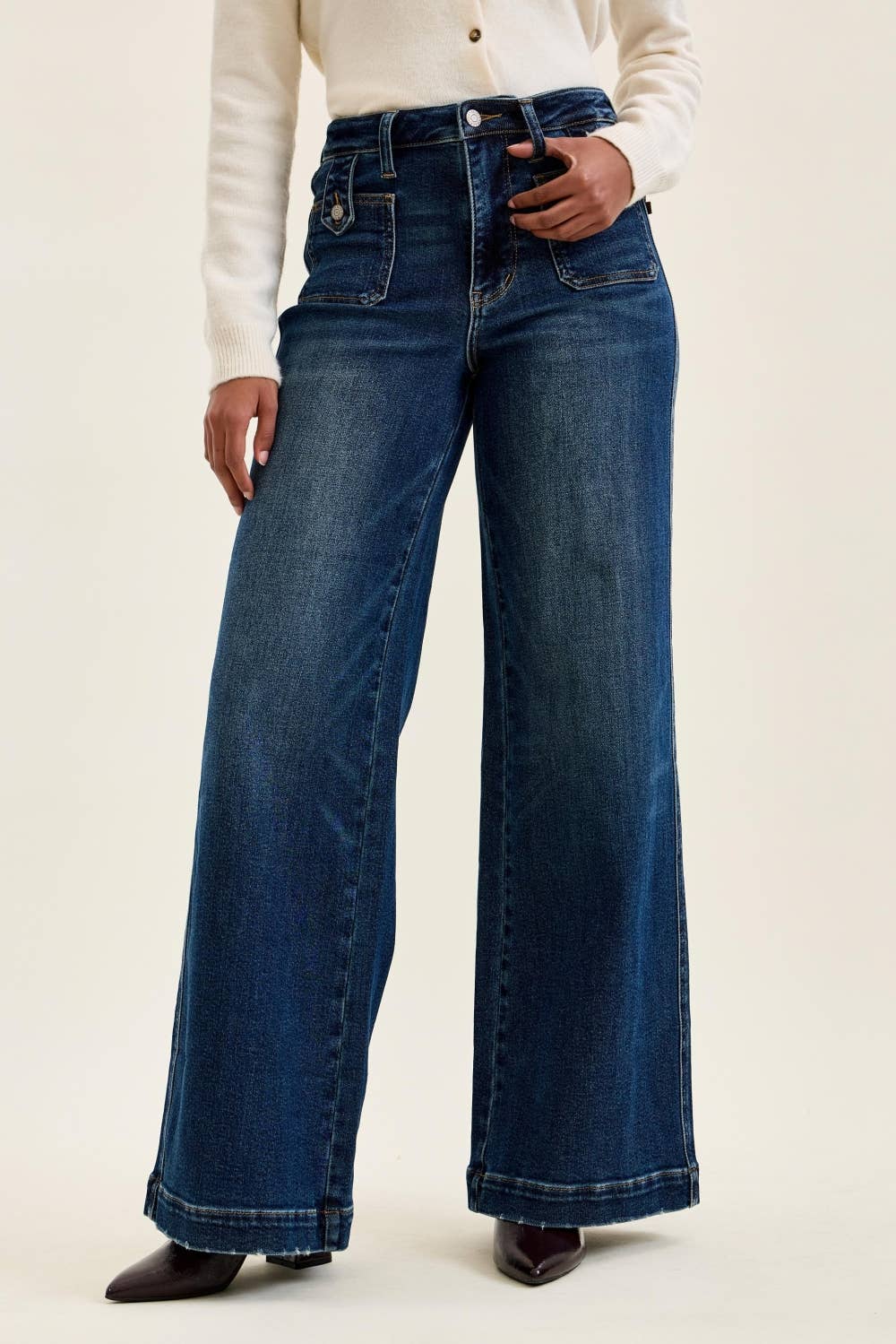 Judy Blue Lux High Waisted Retro Wide w/ Front Tab Closure
