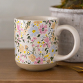 Floral Stoneware Coffee Mug - Spring Decor & Gifts