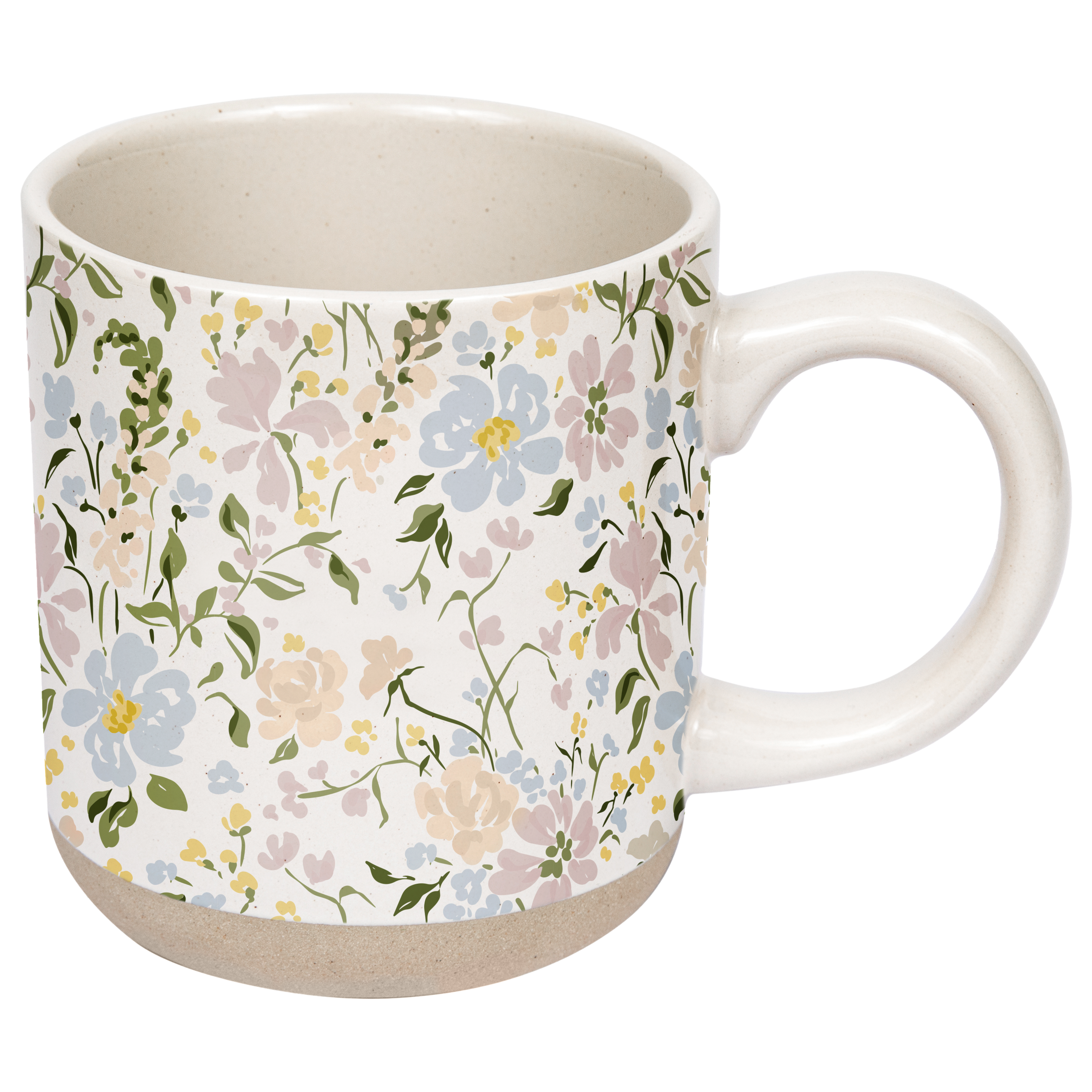 Floral Stoneware Coffee Mug - Spring Decor & Gifts