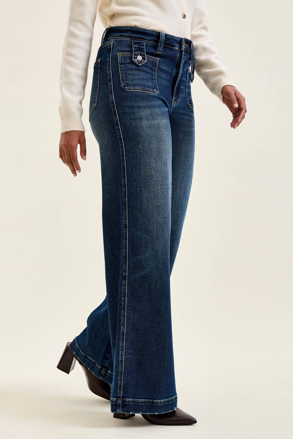 Judy Blue Lux High Waisted Retro Wide w/ Front Tab Closure