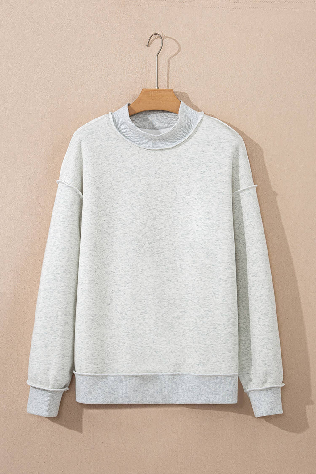 Oversized Reversible Mock Neck Sweatshirt