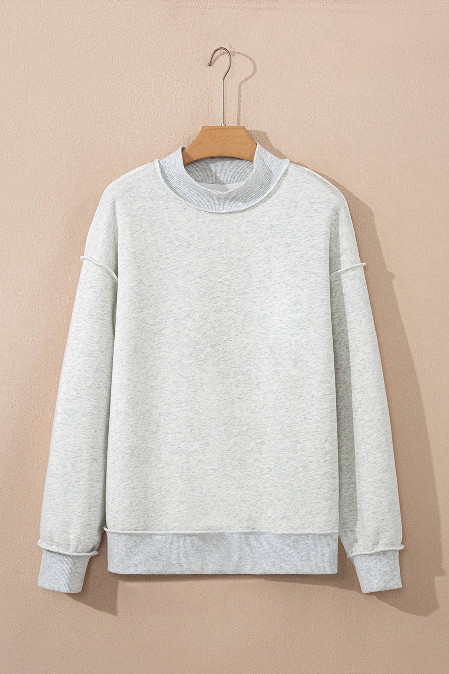 Oversized Reversible Mock Neck Sweatshirt