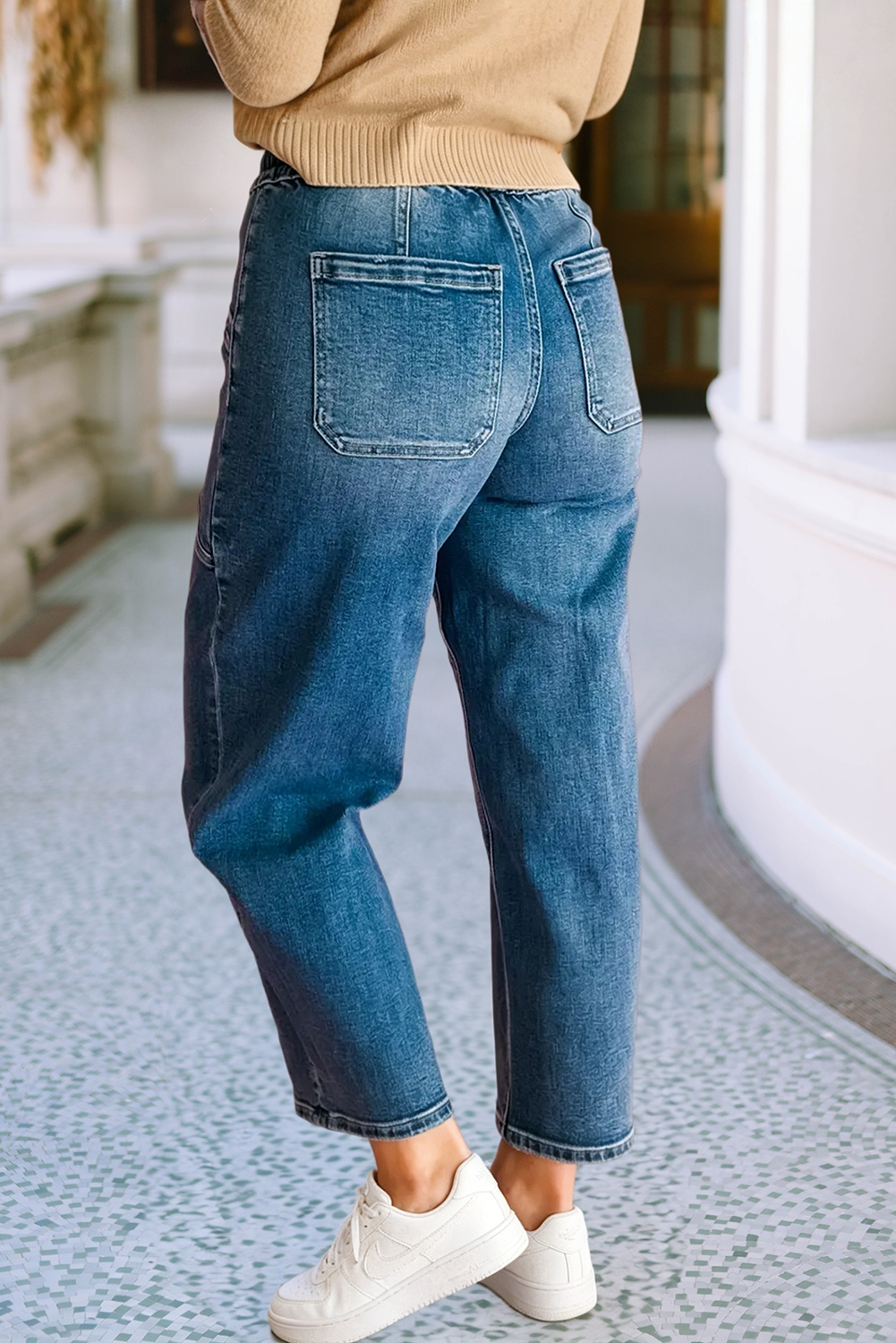 Drawstring Barrel Jeans
