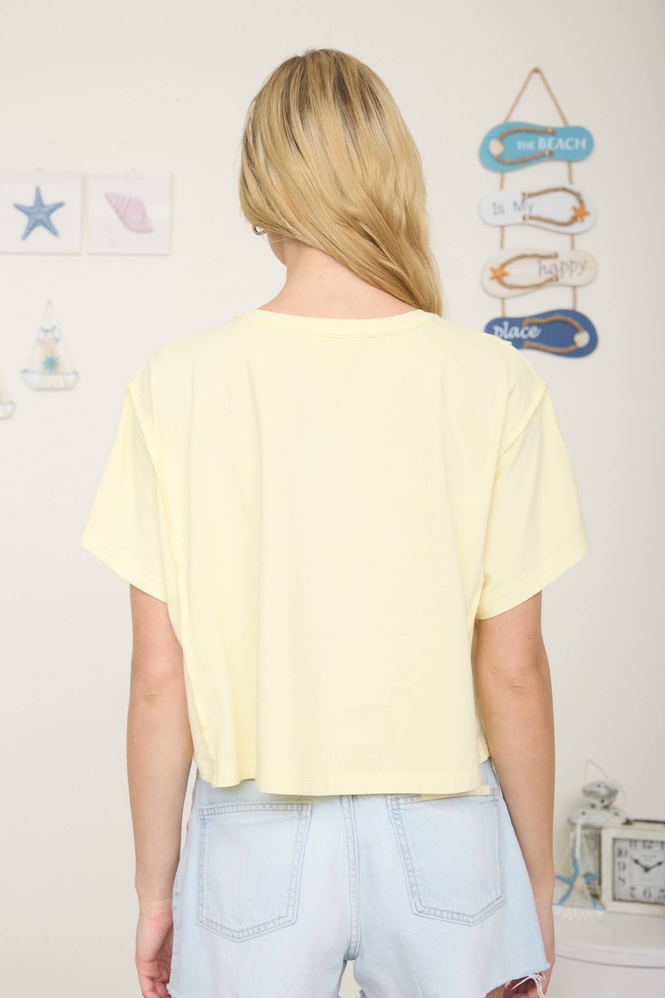 Boxy Fit Henley Short Sleeve Top
