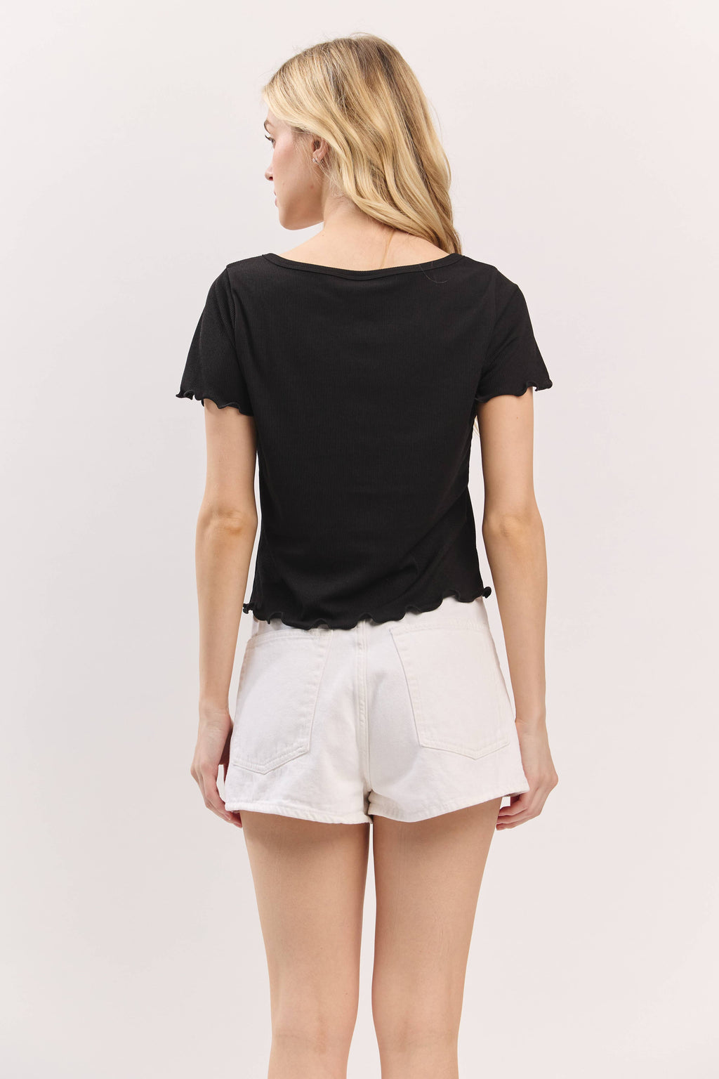 Ribbed Button-Down Tee